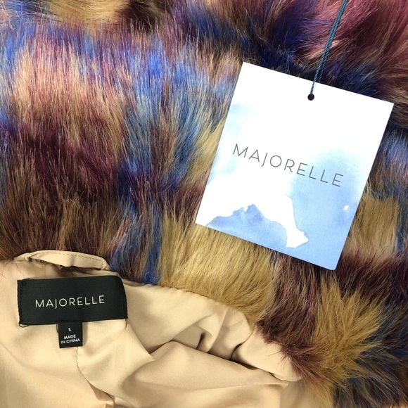 Majorelle Fifi Faux Fur Plaid Tartan Coat - Picture 5 of 6